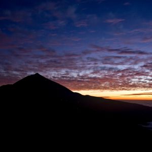 Naplemente és csillagos égbolt a Teide Nemzeti Parkban